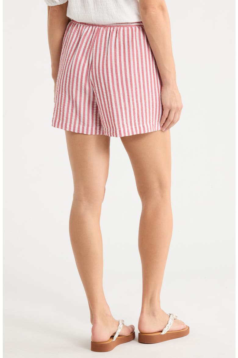 Stripe Drawstring Waist Shorts, Alternate, color, RED/ WHITE STRIPE