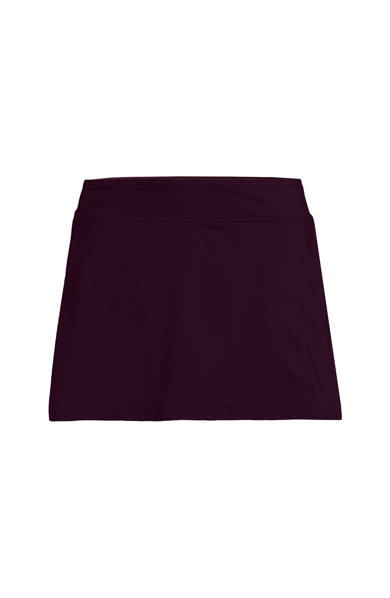Lands' End Plus Size Tummy Control Swim Skirt, Alternate, color, Dark Wine