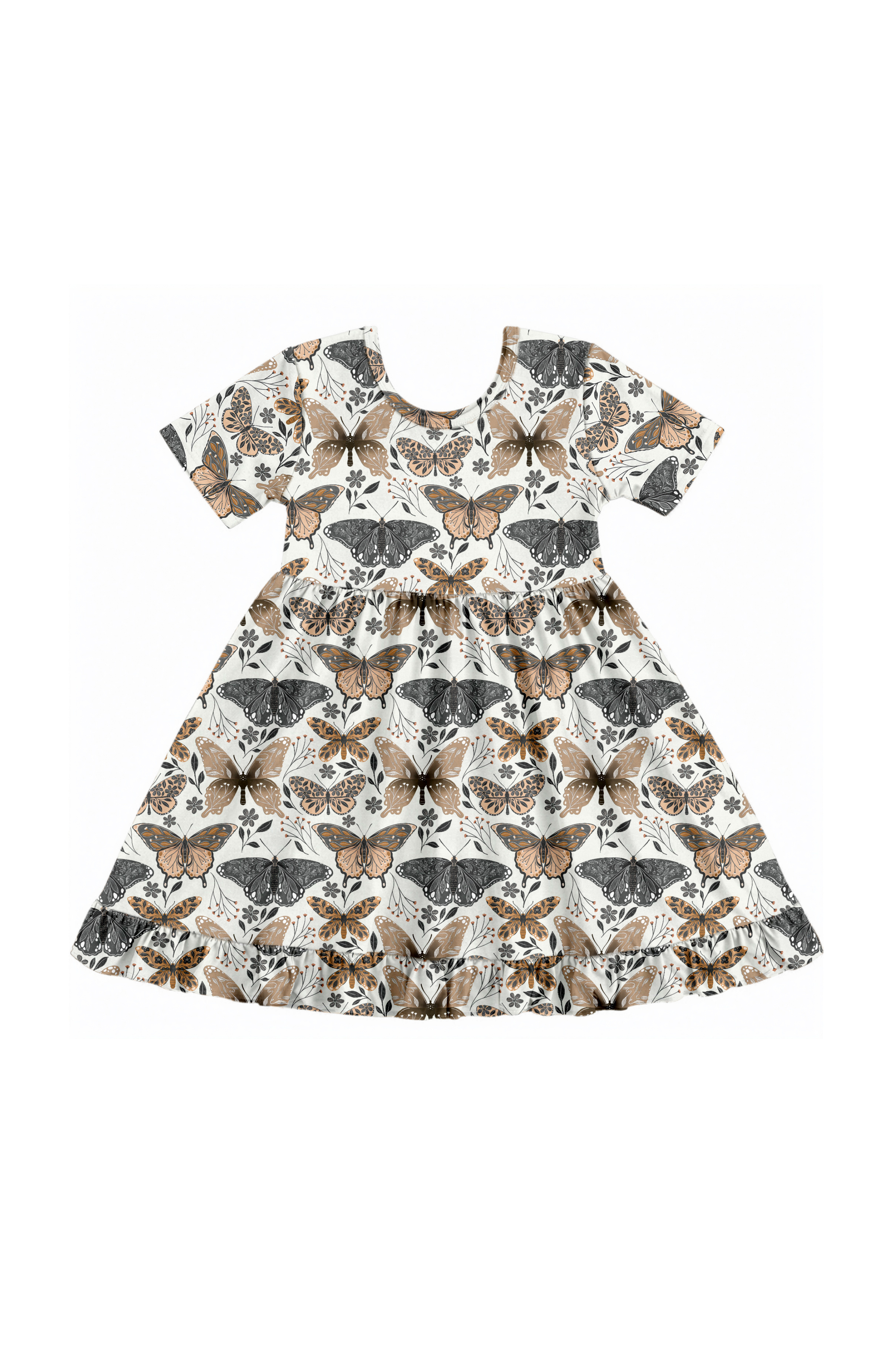 Fletch Babies'  Flutter Shortsleeve Twirl Dress In Multi