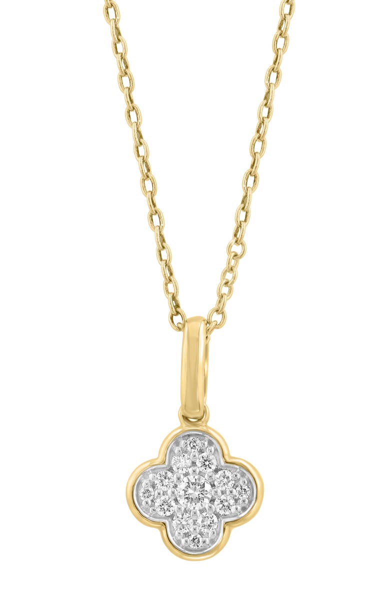 EFFY Diamond Clover Pendant Necklace, Alternate, color, White