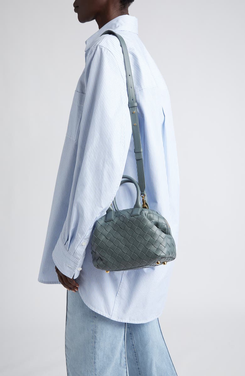 Bottega Veneta Mini Bauletto Intreciatto Lambskin Leather Handbag, Alternate, color,