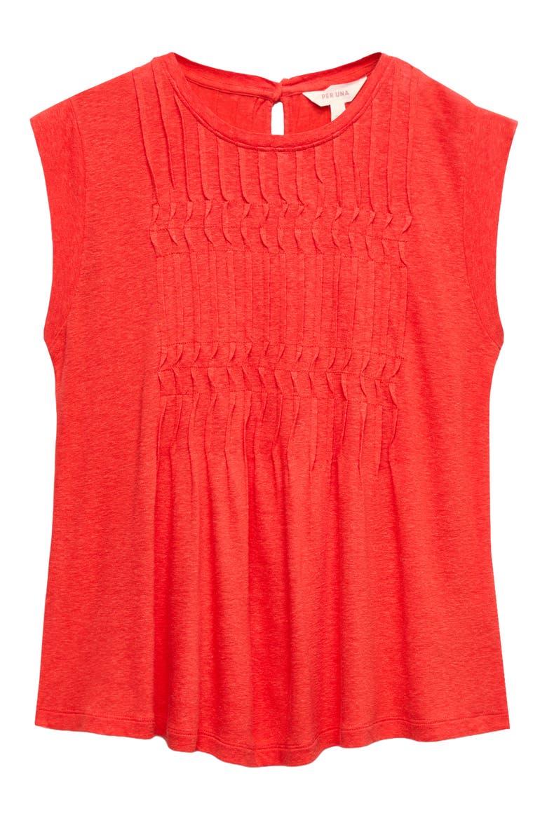 Pleat Detail Top, Main, color, BRIGHT ORANGE