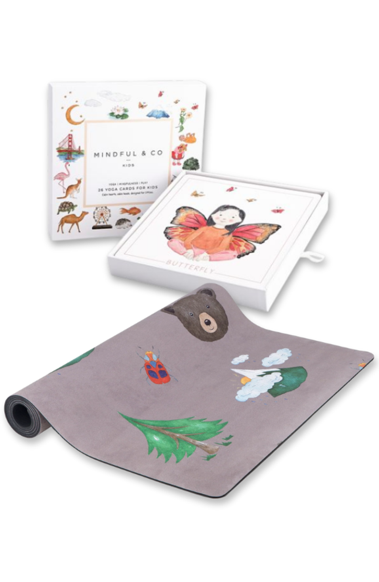Mindful & Co Kids Beginner Yoga Bundle, Main, color, Nature Print
