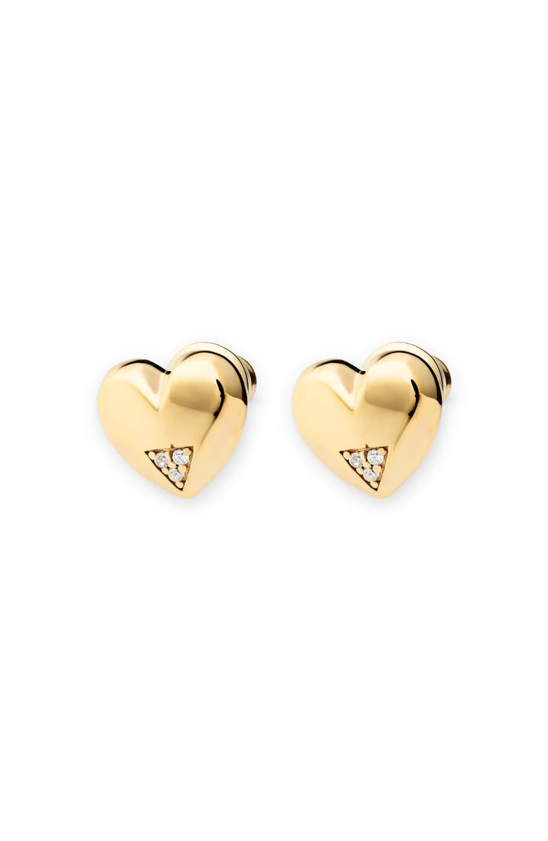 Toolally Art Deco Hearts Studs, Main, color, Gold Vermeil
