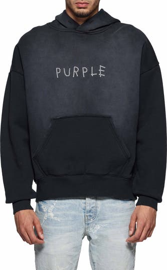 Oversize Studded Logo Heavyweight Fleece Hoodie