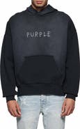 PURPLE BRAND Oversize Studded Logo Heavyweight Fleece Hoodie