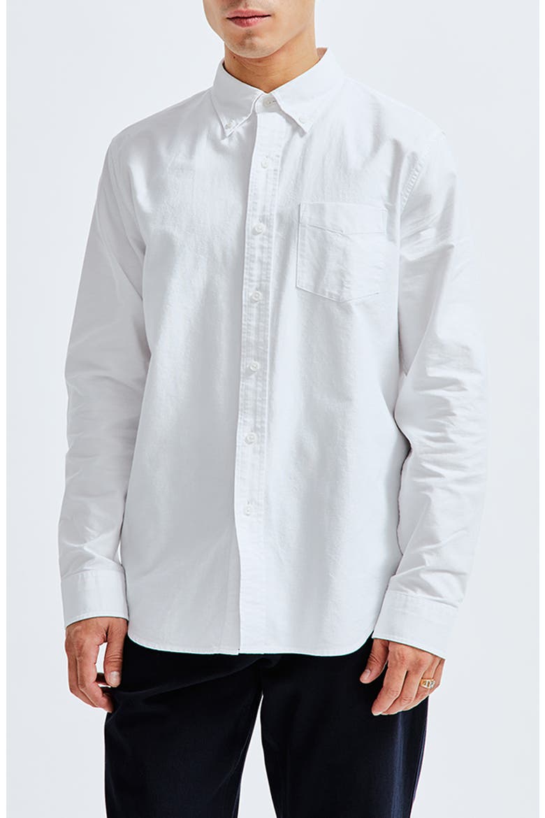 Oxford Windsor Cotton Shirt, Main, color, WHITE