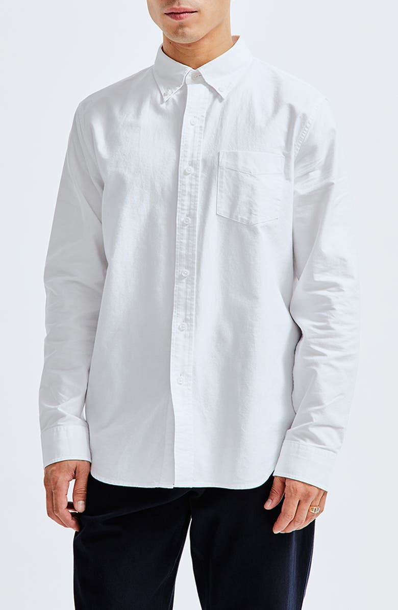 Reigning Champ Oxford Windsor Cotton Shirt, Main, color, 