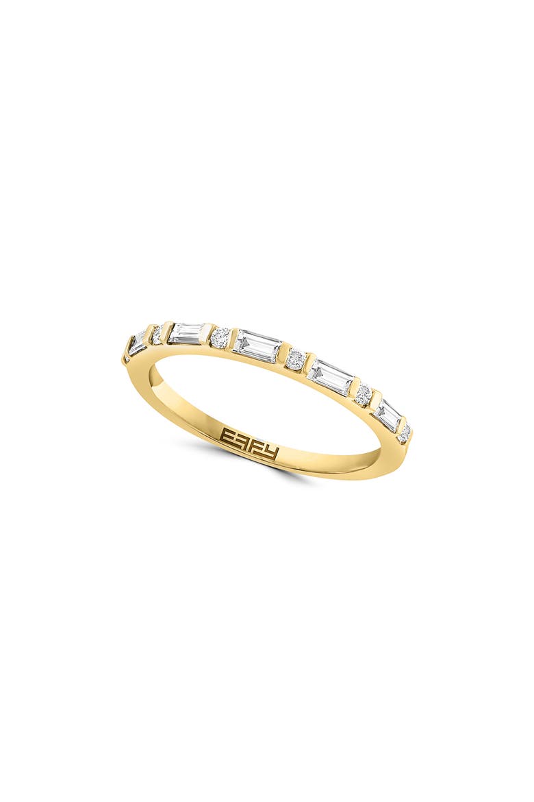 14K Yellow Gold Baguette & Round Diamond Stackable Ring - 0.35ct., Main, color, YELLOW GOLD