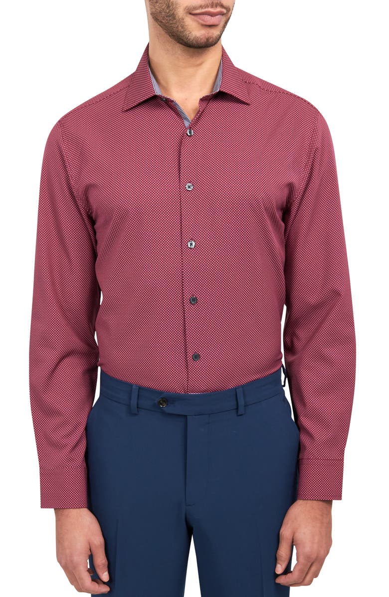 W.R.K Trim Fit Performance Stretch Dot Dress Shirt, Main, color,