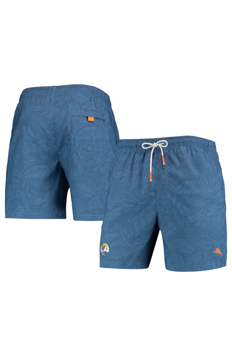 Tommy Bahama Men's Tommy Bahama Royal Los Angeles Rams Naples Layered Leaves Swim Trunks, Main, color, Royal