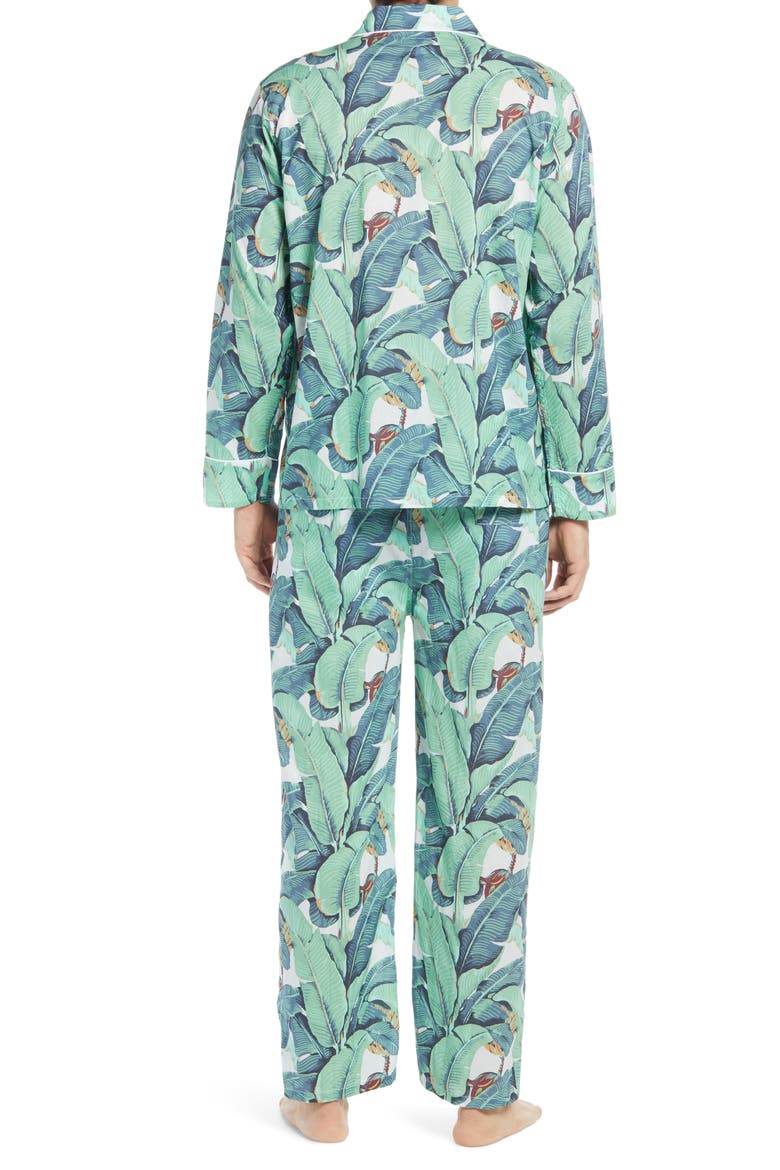 Men's Martinique® Banana Leaf Print Pajamas, Alternate, color, GREEN