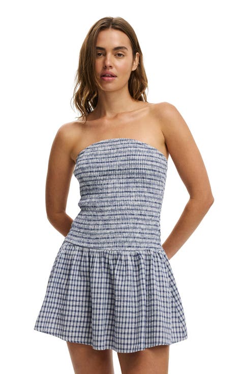 Women's Shirred Tube Mini Dress