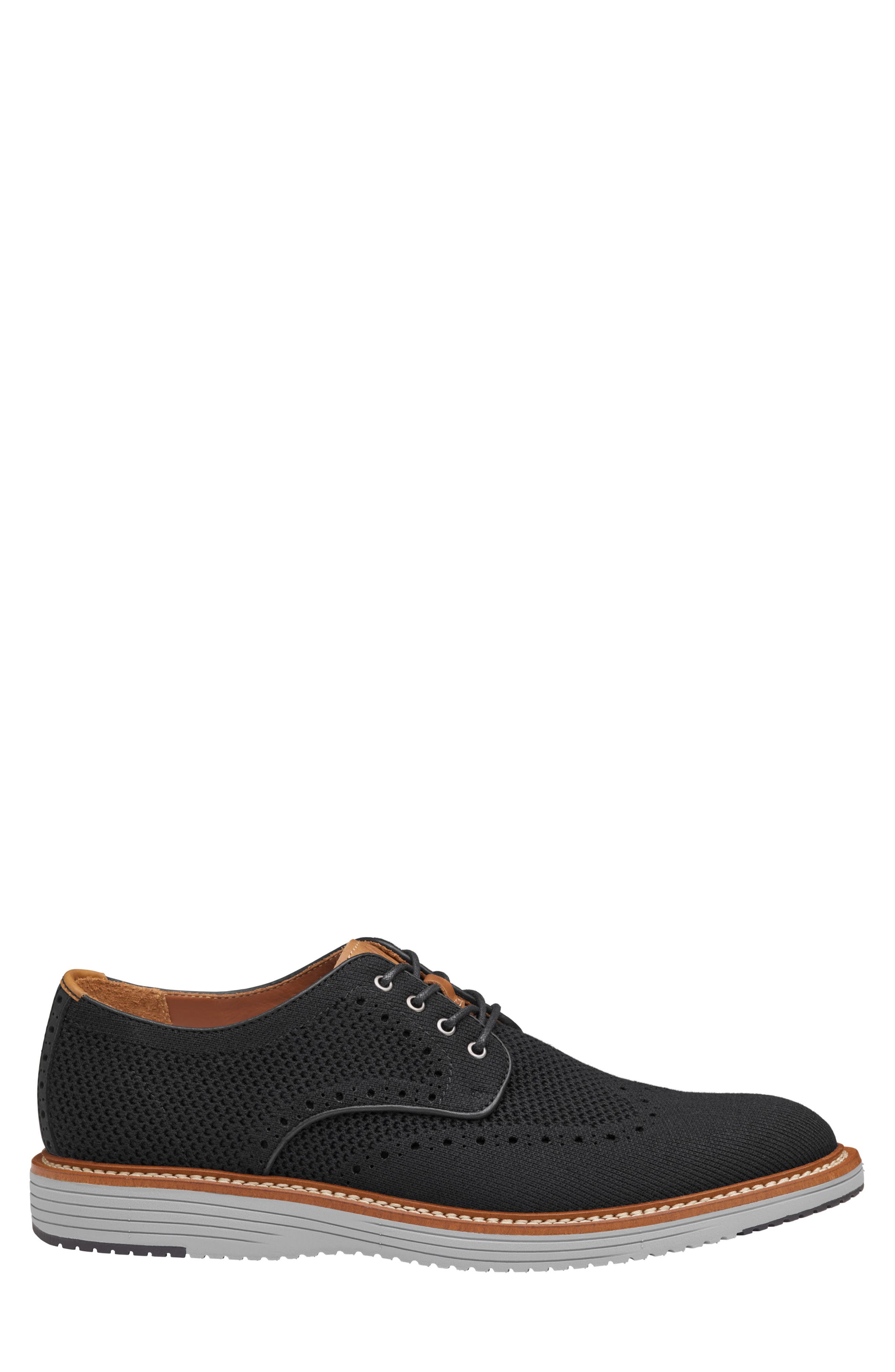 Johnston & Murphy Upton Knit Wingtip, Alternate, color, Black