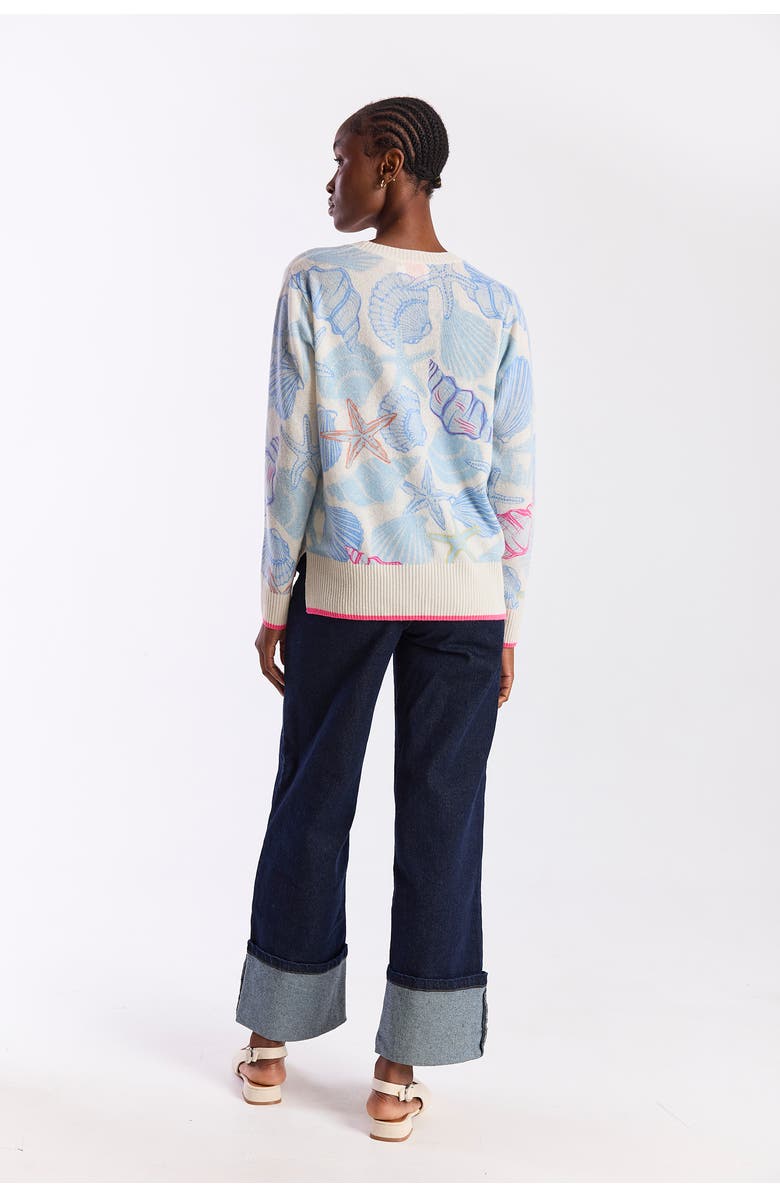 Brodie Pure Cashmere Scatter Shell 100% Cashmere Crew Sweater, Alternate, color, Organic White