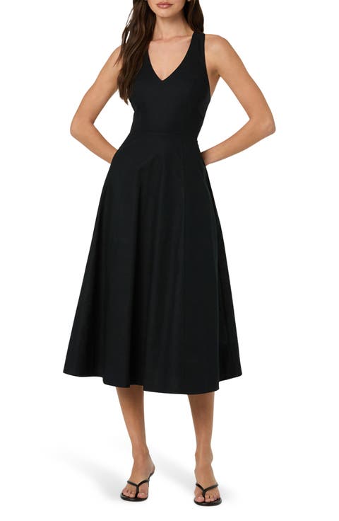Cross Back Sleeveless Midi Dress