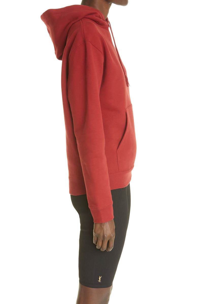Saint Laurent Women's Logo Cotton Hoodie, Alternate, color,