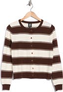 Bobeau Buttoned Striped Cardigan