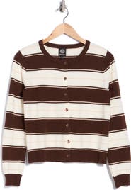 Bobeau Buttoned Striped Cardigan