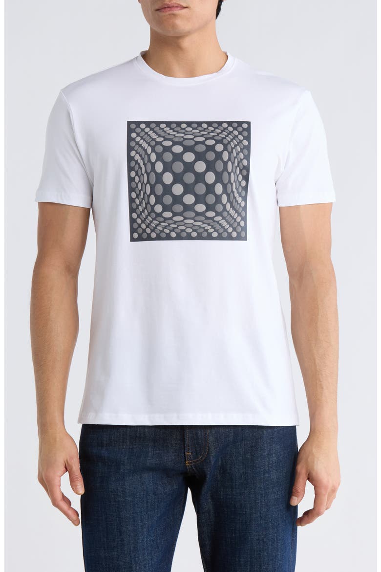 3D Abstract Graphic T-Shirt, Main, color, WHITE