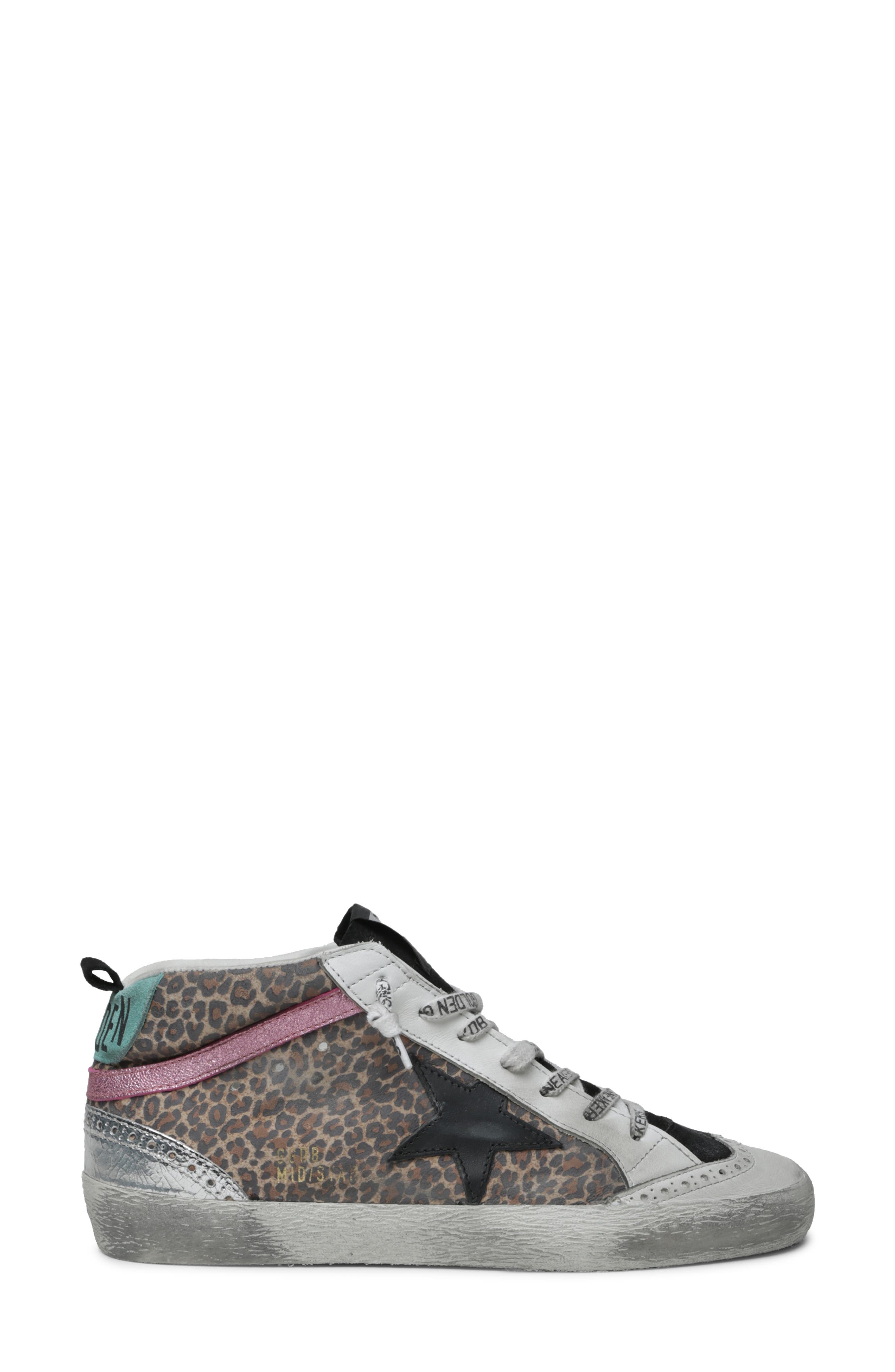 Golden Goose Mid Star Leopard Print Sneaker, Main, color, 