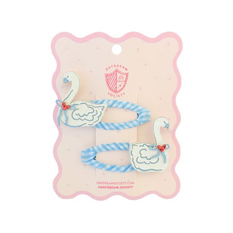 Love Birds Swan Hair Clip Set