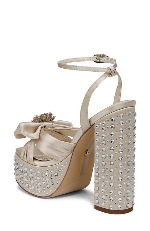 Sam Edelman Kennedie Platform Bow Heel Modern Ivory Satin In Modern Ivory