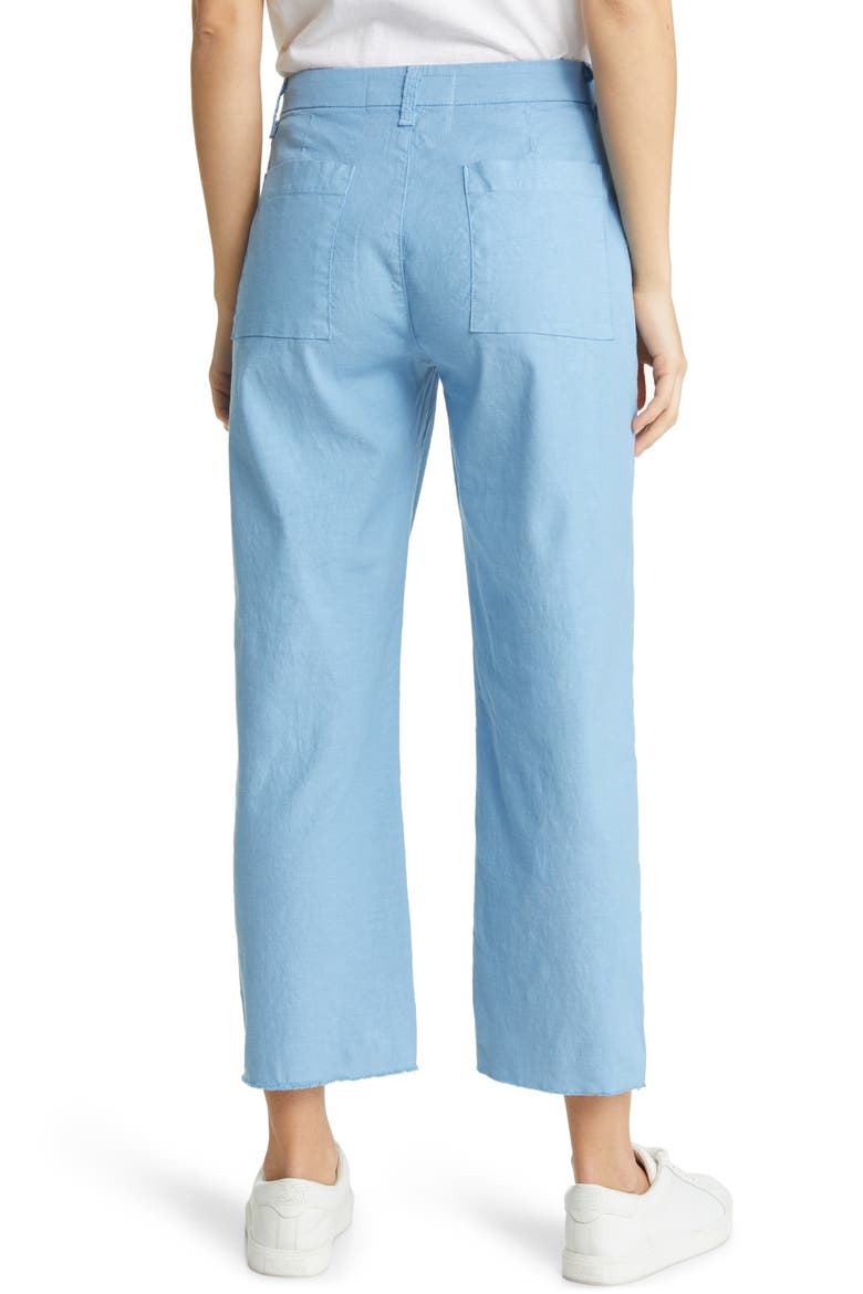 Kinsale High Waist Wide Leg Performance Cotton & Linen Pants, Alternate, color, SKY
