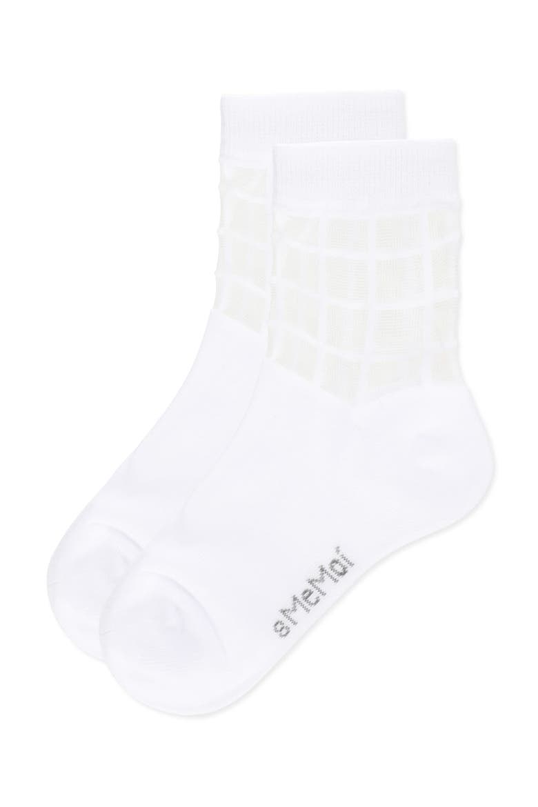 Window Pane Sheer Socks, Alternate, color, White