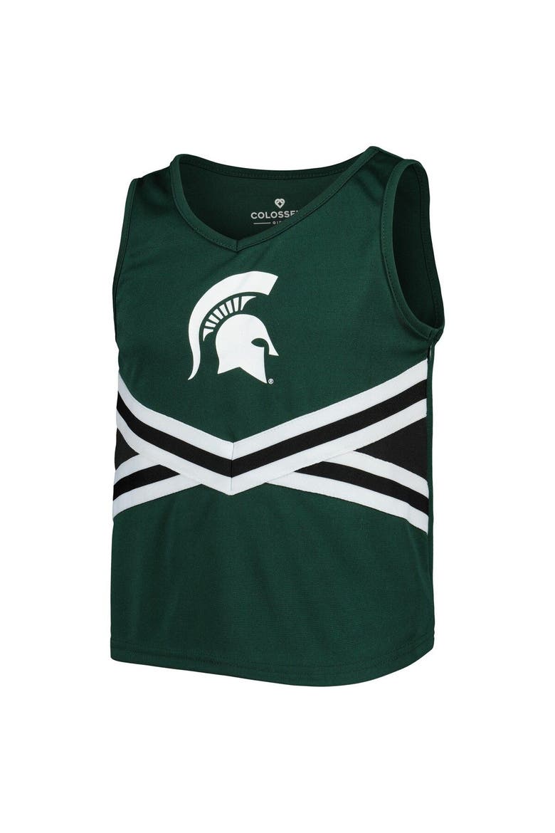 Girls Youth Colosseum Green Michigan State Spartans Carousel Cheerleader Set, Alternate, color, Green