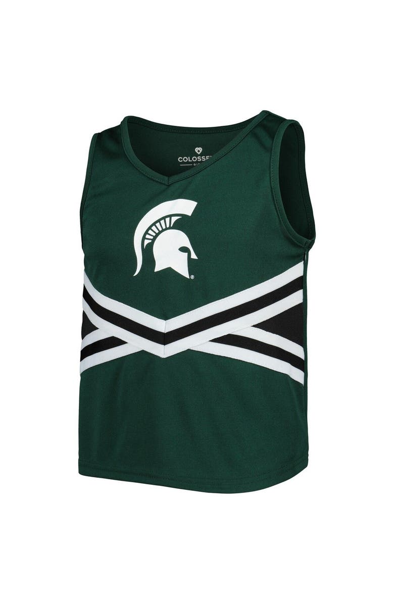 COLOSSEUM Girls Youth Colosseum Green Michigan State Spartans Carousel Cheerleader Set, Alternate, color, 