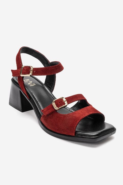 Yolen Leather Block Heel Sandal