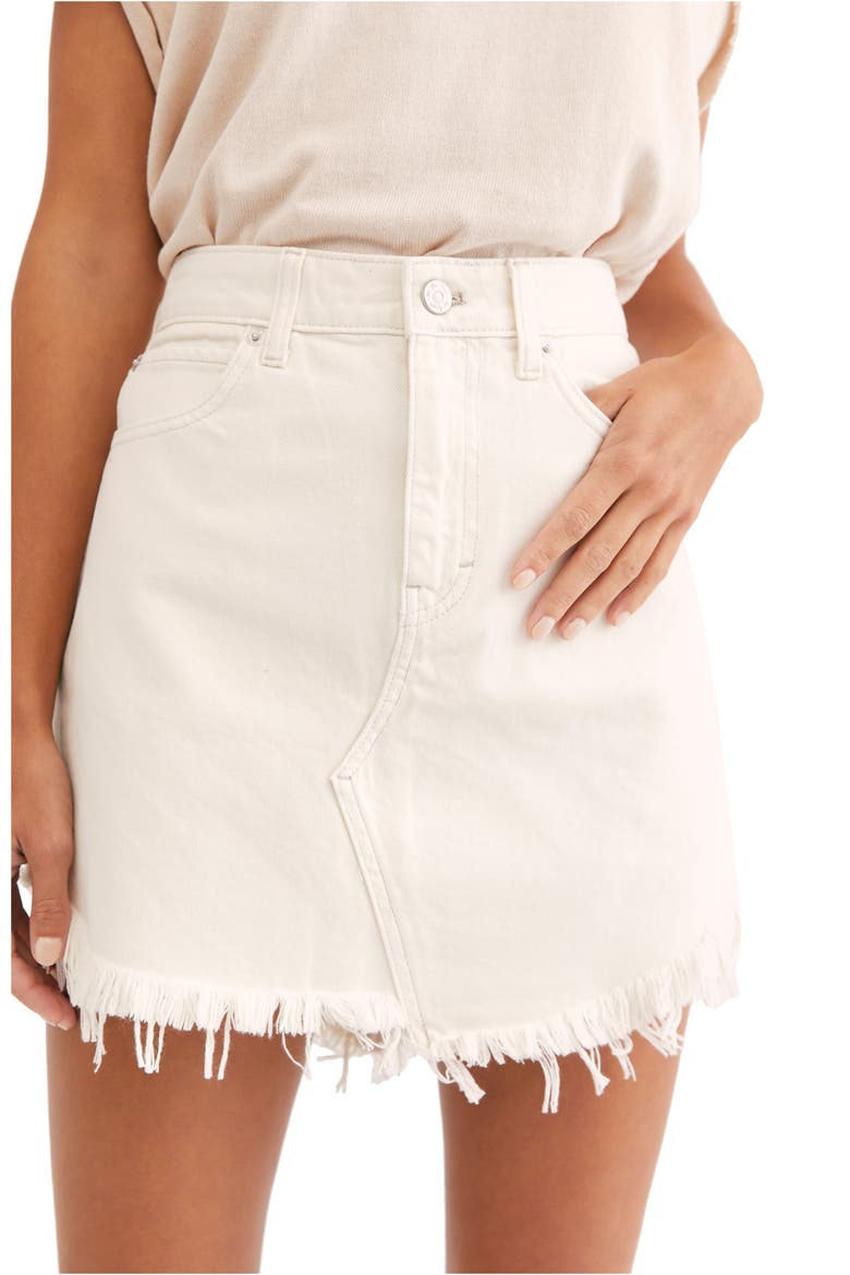 Bailey Denim Miniskirt, Alternate, color, COCONUT