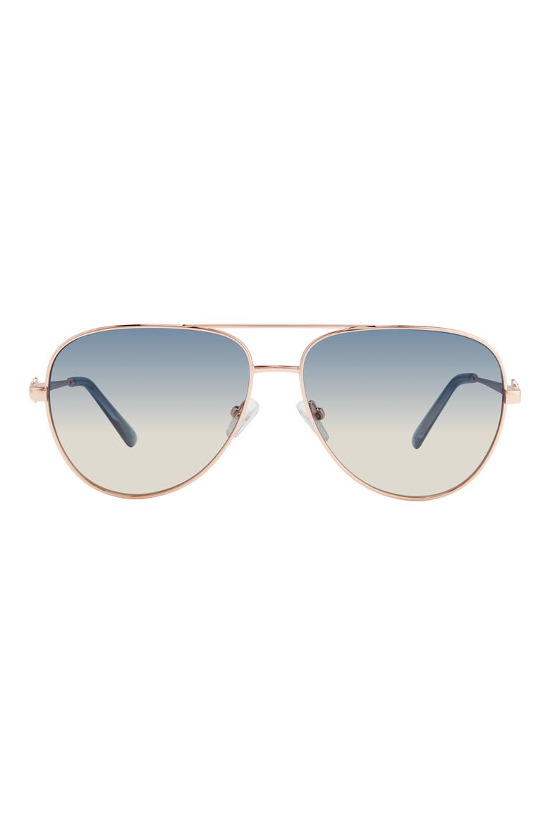 62mm Pilot Sunglasses, Main, color, GOLD COPPER/ BLUE DS PEACH