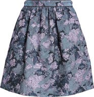 ST. JOHN Floral Metallic Gaufre Miniskirt