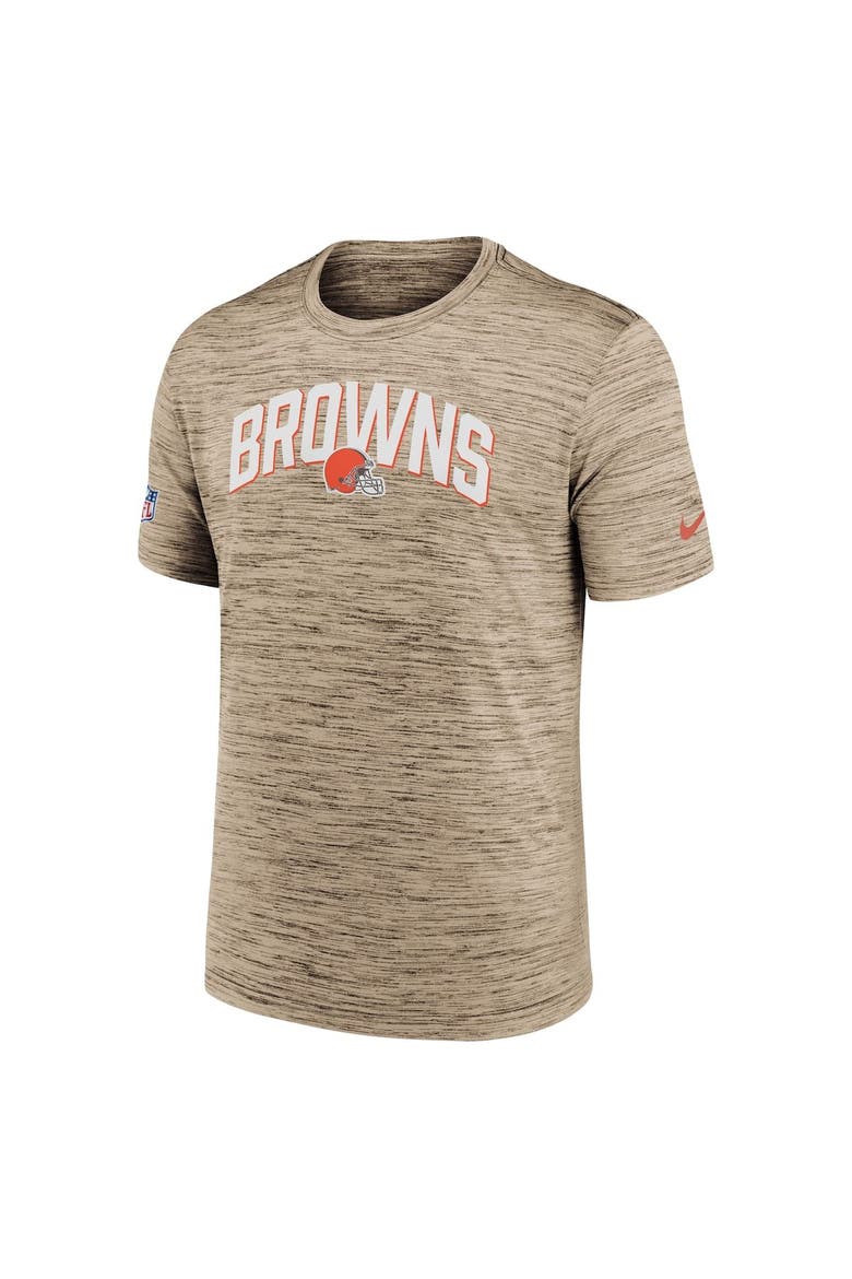 Men's Nike Brown Cleveland Browns Sideline Velocity Athletic Stack Performance T-Shirt, Alternate, color, Brown