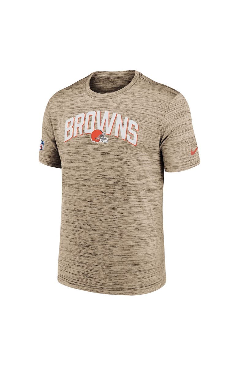 Nike Men's Nike Brown Cleveland Browns Sideline Velocity Athletic Stack Performance T-Shirt, Alternate, color, Brown