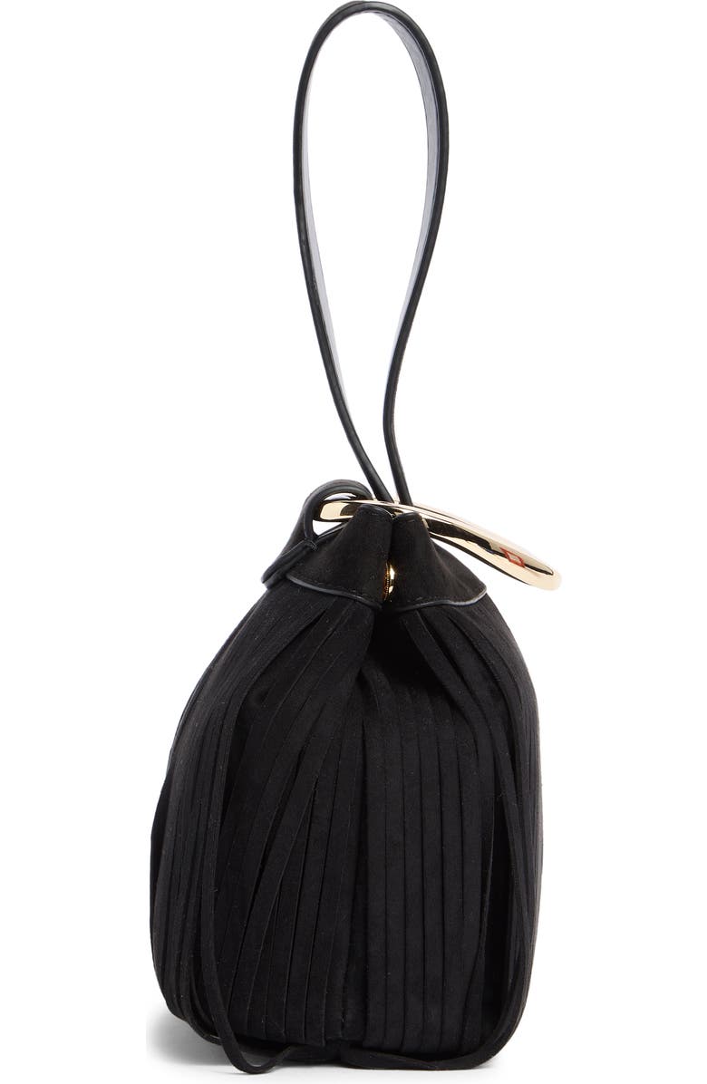 Dolce Vita Fringe Trim Mini Bucket Bag, Alternate, color, Black