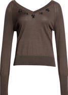 Simone Rocha Embellished V-Neck Sweater