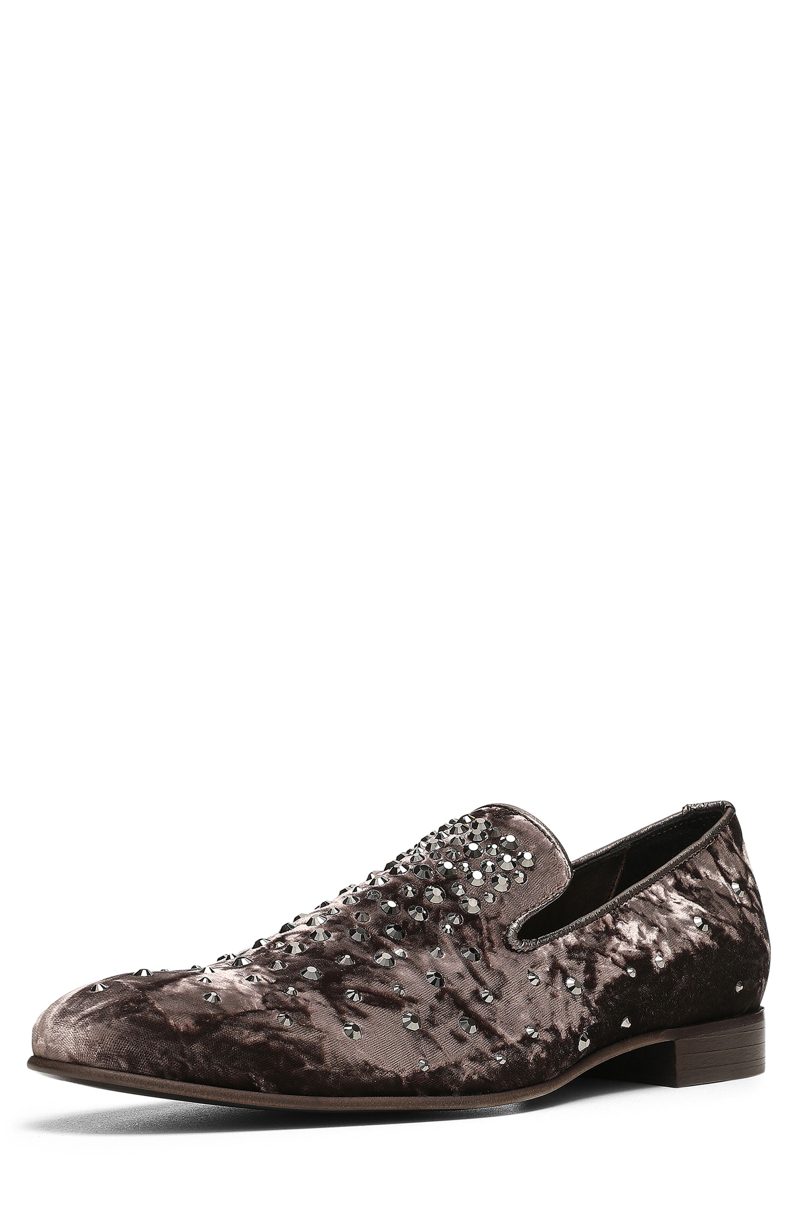 Donald Pliner Velvet Rhinestone Venetian Slipper, Alternate, color, Expresso