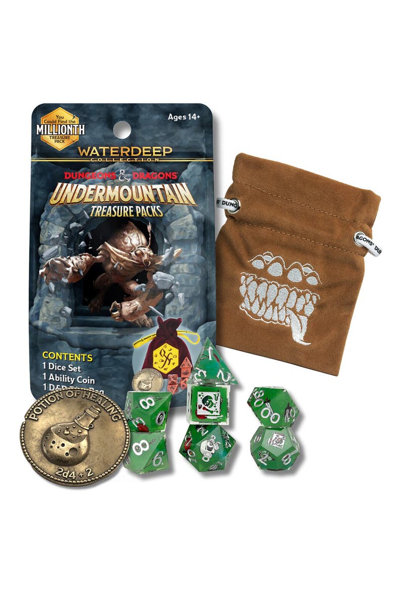 Undermountain Treasure Pack Dice Coin Set, Main, color, Multicolored