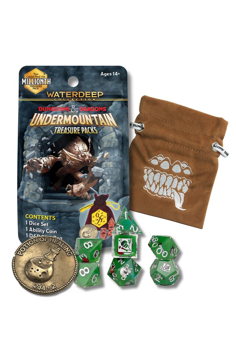 Dungeons & Dragons Undermountain Treasure Pack Dice Coin Set, Main, color, Multicolored