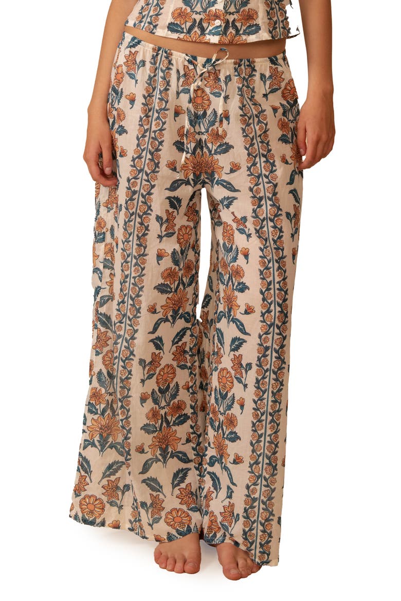 Winona Floral Wide Leg Cotton Cover-Up Pants, Main, color, WINONA FLORAL