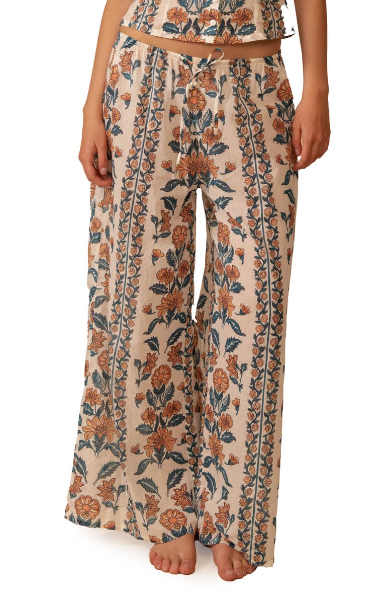 MONTCE Winona Floral Wide Leg Cotton Cover-Up Pants, Main, color, Winona Floral