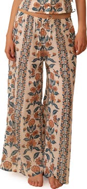 MONTCE Winona Floral Wide Leg Cotton Cover-Up Pants