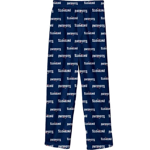 Youth Navy New England Patriots Team-Colored Printed Pajama Pants