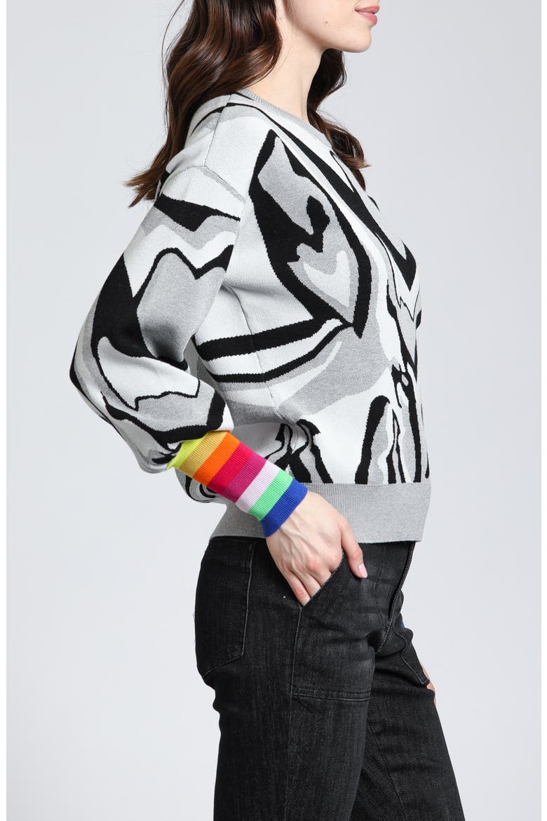 Swirl Heart Sweater, Alternate, color, GREY MULTI