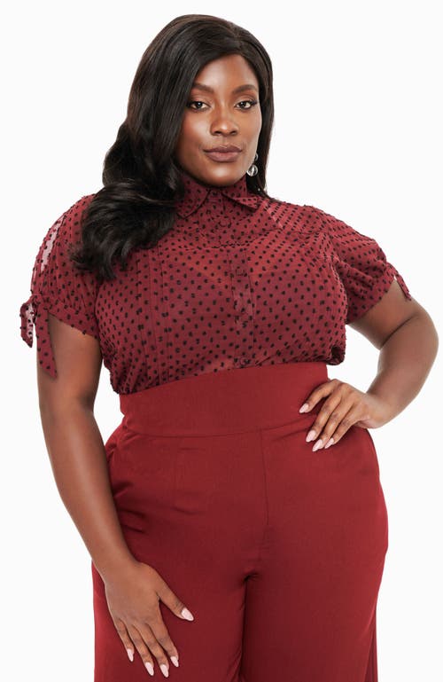 UNIQUE VINTAGE UNIQUE VINTAGE PLUS SIZE 1950S TIE CUFF BLOUSE