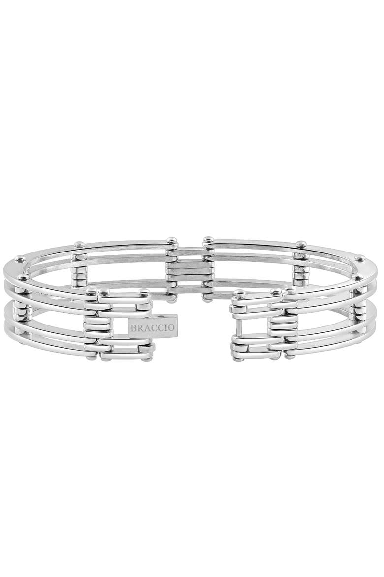 Men's Steel Single tone 13.5mm Link Flexible Clasp  8.5 " Bracelet, Alternate, color, Stainless Steel
