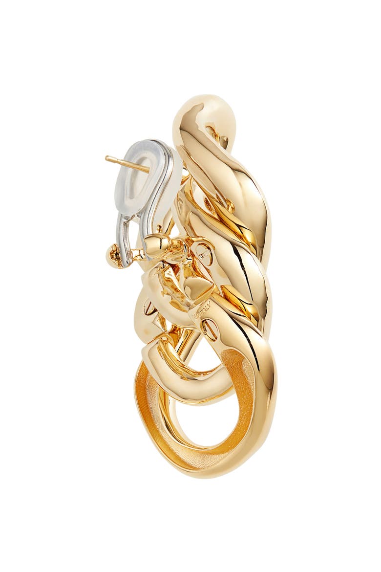 Linked Earrings, Alternate, color, SHINY GOLD